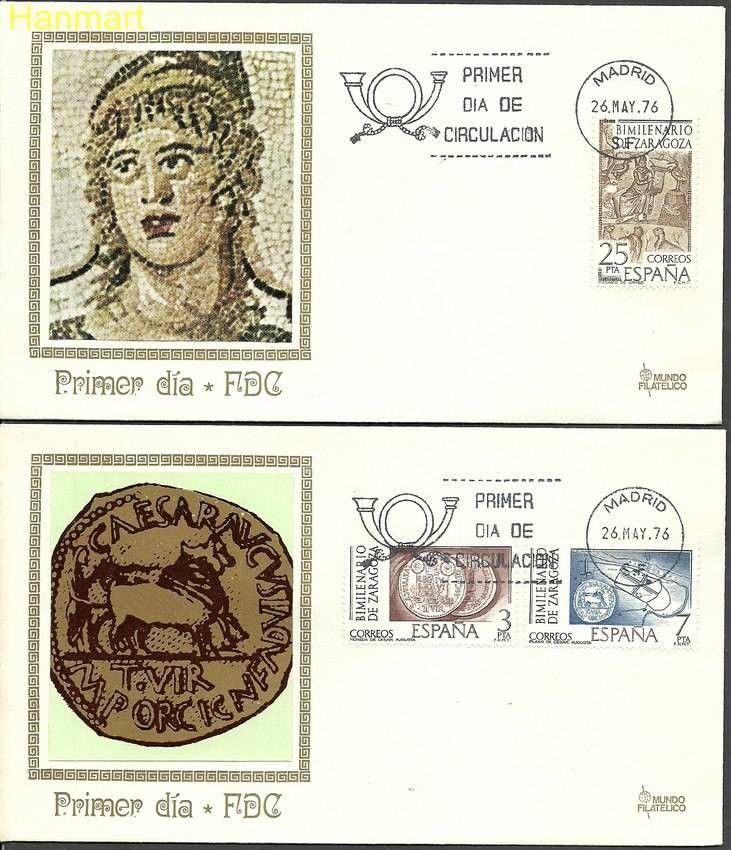 Znaczek Hiszpania 1976 Mi 2212-2214b FDC