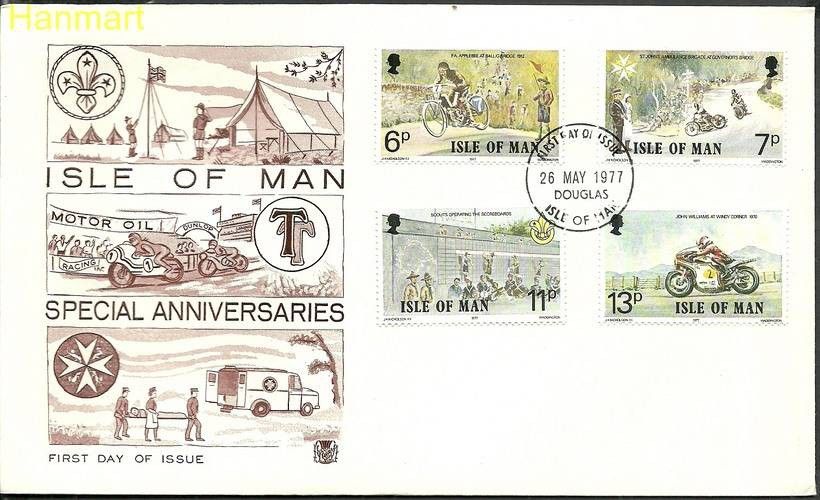 Znaczek Wyspa Man 1977 Mi 97-100 FDC