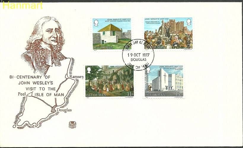 Znaczek Wyspa Man 1977 Mi 101-104 FDC