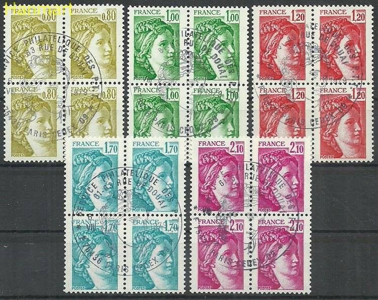 Znaczek Francja 1978 Mi vie2104-2108Awb Stemplowane