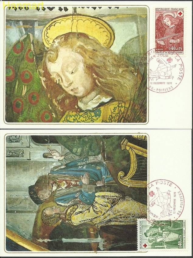Znaczek Francja 1970 Mi 1733-1734 Karta Max