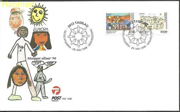Znaczek Grenlandia 1998 Mi 323-324 FDC