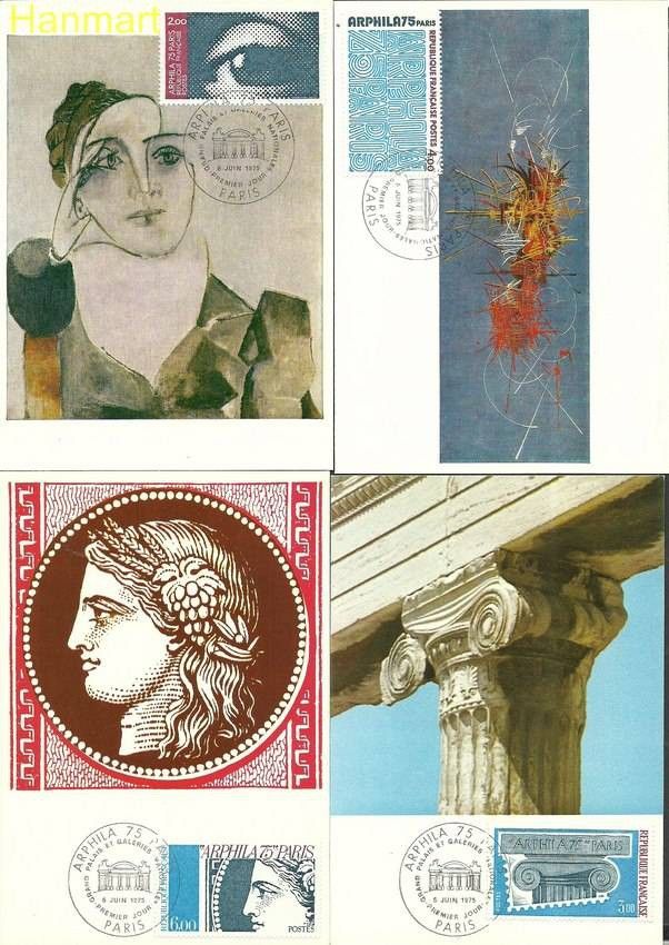 Znaczek Francja 1975 Mi 1923-1926b Karta Max