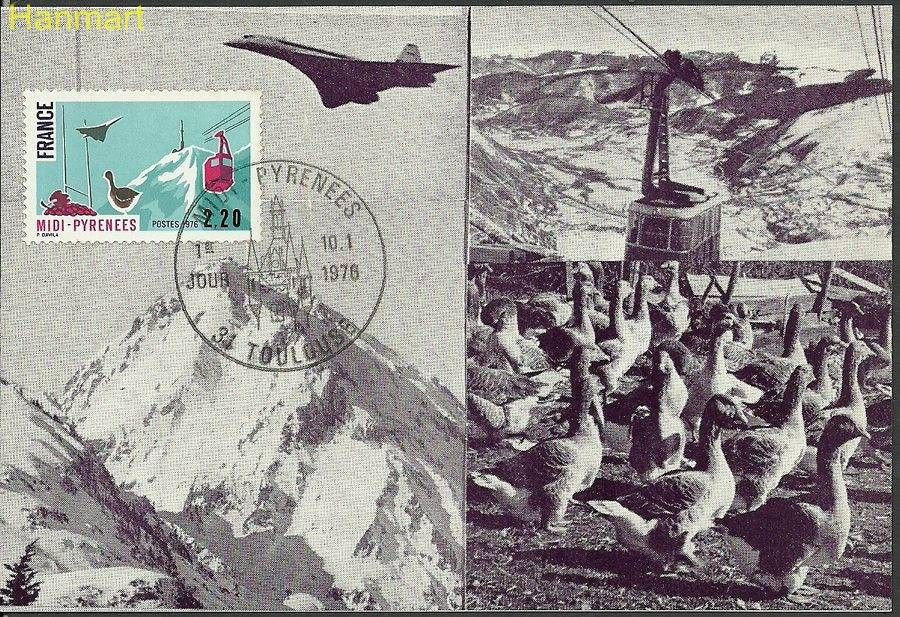 Znaczek Francja 1976 Mi 1952a Karta Max