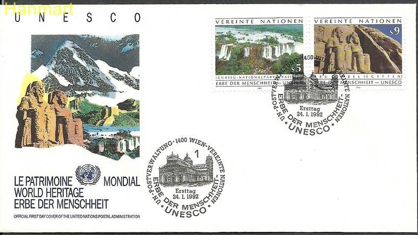 Znaczek Narody Zjednoczone Wiedeń 1992 Mi 125-126 FDC