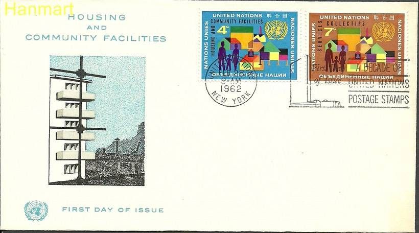 Znaczek Narody Zjednoczone Nowy Jork 1962 Mi 114-115 FDC