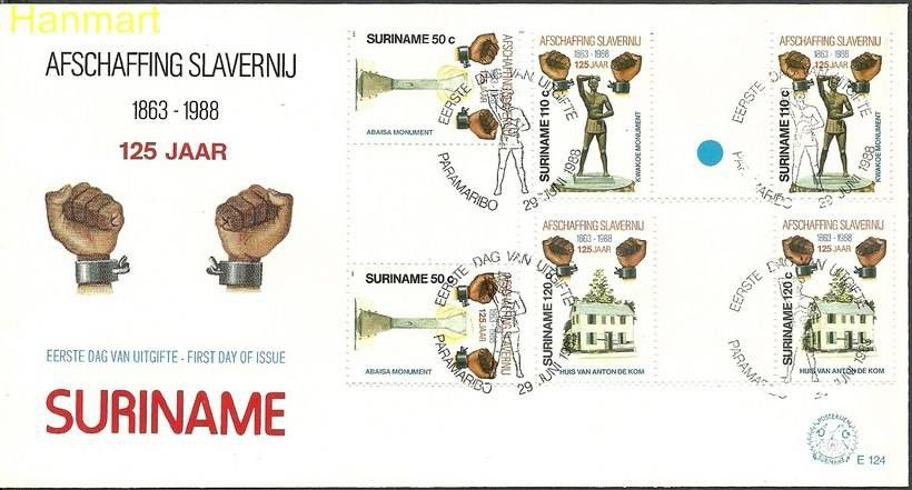 Znaczek Surinam 1988 Mi gut1268-1270g FDC