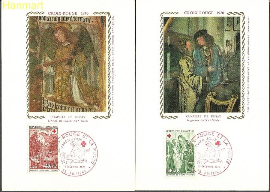 Znaczek Francja 1970 Mi S1733-1734 Karta Max
