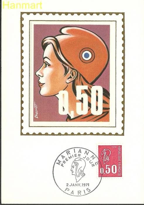 Znaczek Francja 1971 Mi S1735x Karta Max