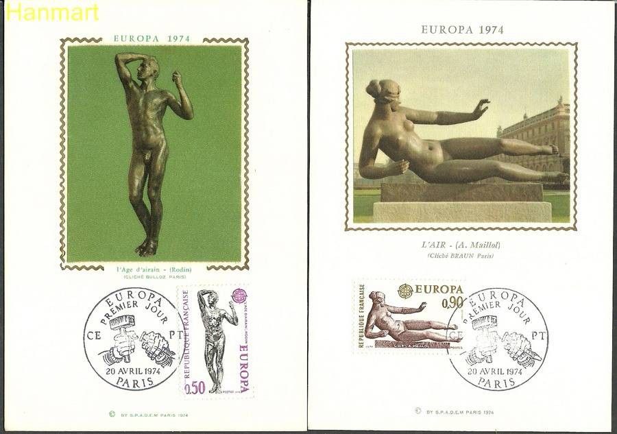 Znaczek Francja 1974 Mi S1869-1870 Karta Max