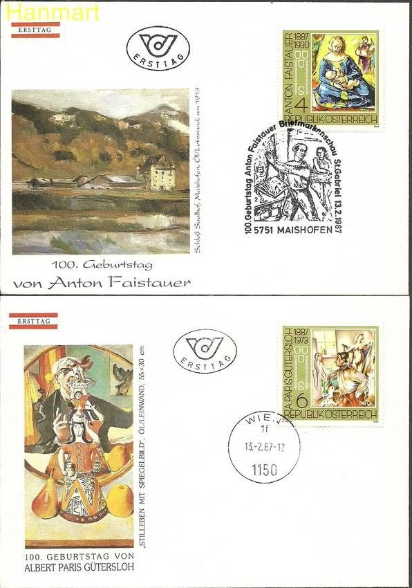 Znaczek Austria 1987 Mi 1874-1875 FDC