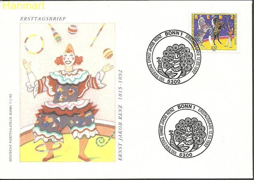 Znaczek Niemcy 1992 Mi 1600 FDC
