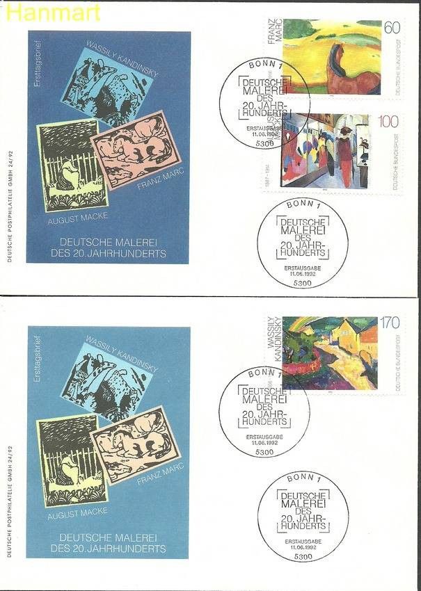 Znaczek Niemcy 1992 Mi 1617-1619 FDC
