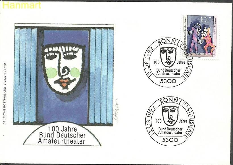Znaczek Niemcy 1992 Mi 1626 FDC