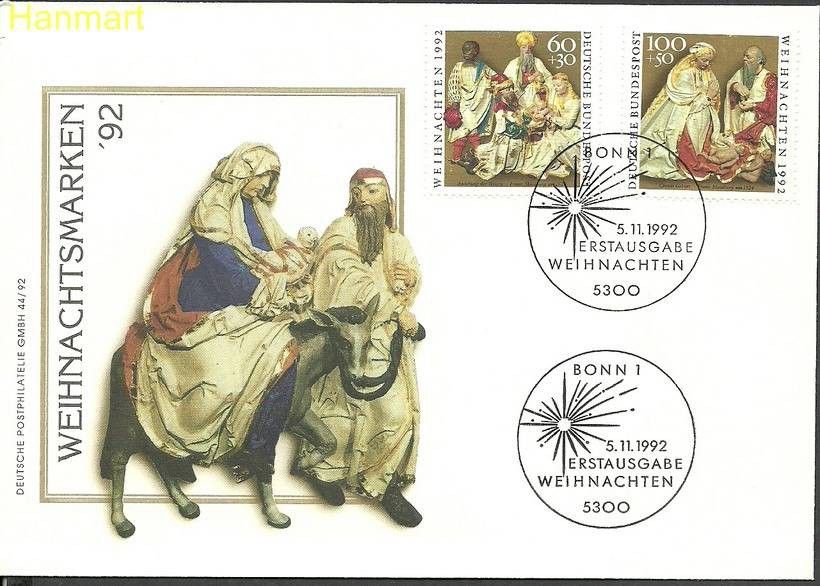 Znaczek Niemcy 1992 Mi 1639-1640 FDC
