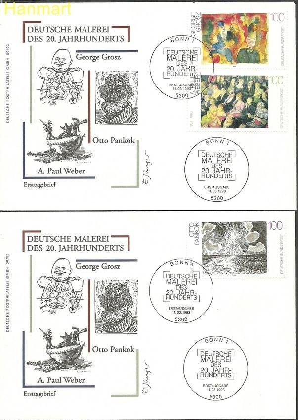Znaczek Niemcy 1993 Mi 1656-1658 FDC
