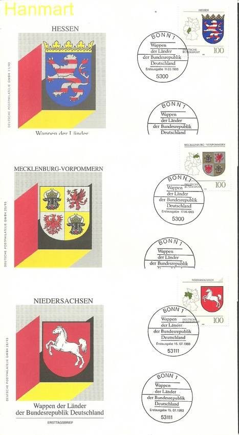 Znaczek Niemcy 1993 Mi 1660-1664 FDC
