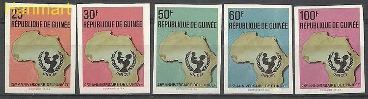 Znaczek Gwinea 1971 Mi 592-596B Czyste **