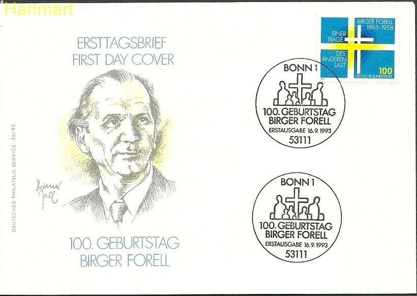 Znaczek Niemcy 1993 Mi 1693 FDC