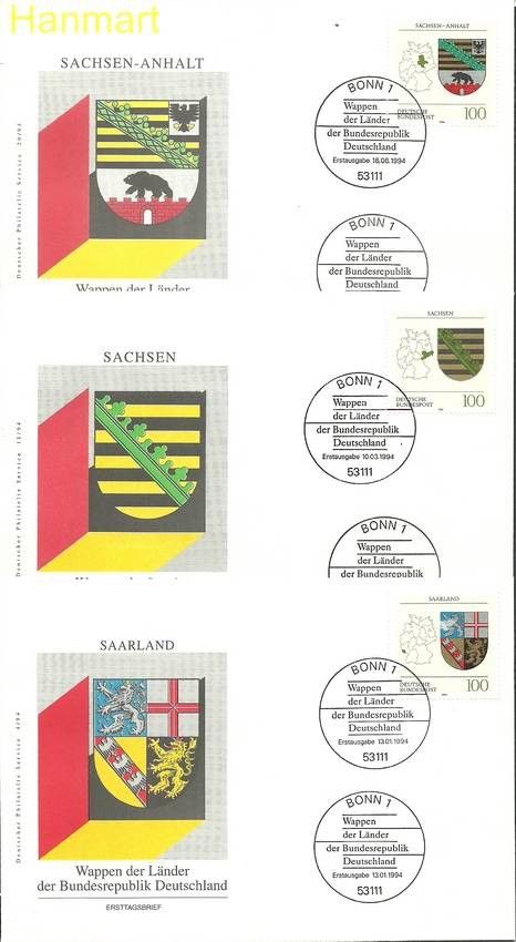 Znaczek Niemcy 1994 Mi 1712-1716 FDC