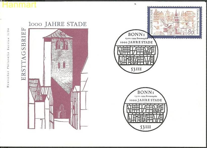 Znaczek Niemcy 1994 Mi 1709 FDC