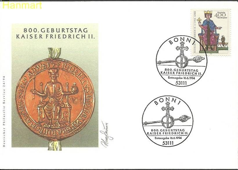 Znaczek Niemcy 1994 Mi 1738 FDC