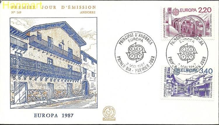 Znaczek Andora Francuska 1987 Mi 379-380 FDC