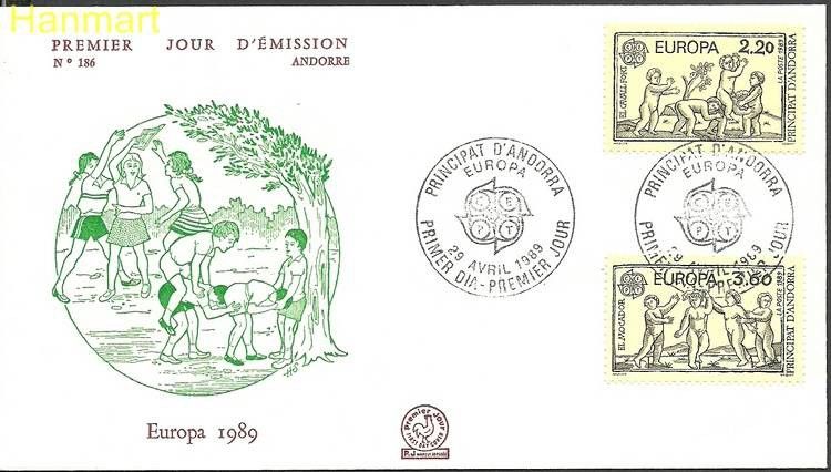 Znaczek Andora Francuska 1989 Mi 399-400 FDC