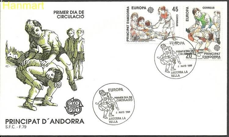 Znaczek Andora Hiszpańska 1989 Mi 209-210 FDC