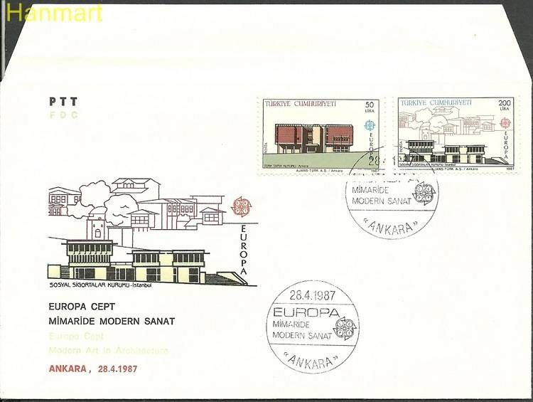 Znaczek Turcja 1987 Mi 2777-2778 FDC