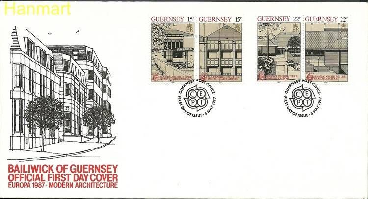 Znaczek Guernsey 1987 Mi 389-392 FDC