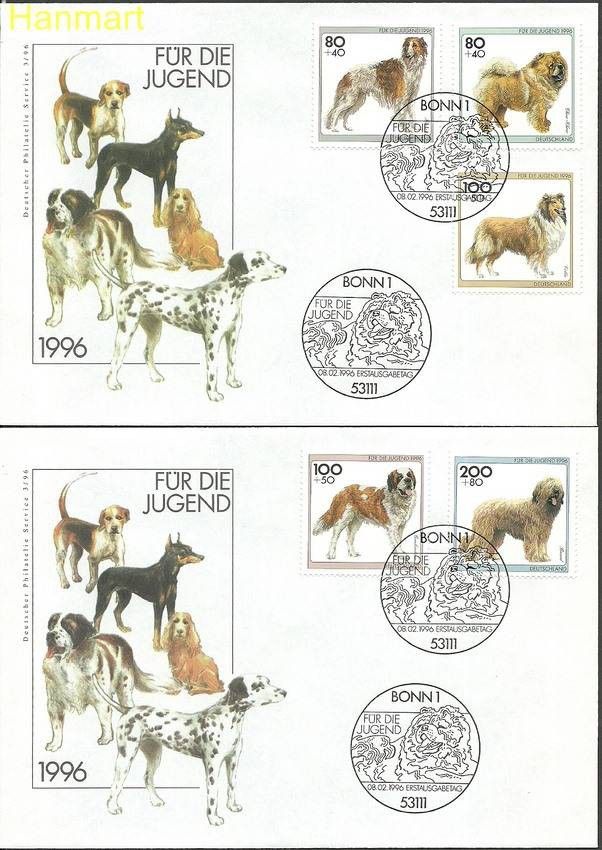 Znaczek Niemcy 1996 Mi 1836-1840 FDC