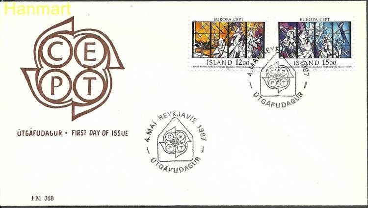 Znaczek Islandia 1987 Mi 665-666b FDC