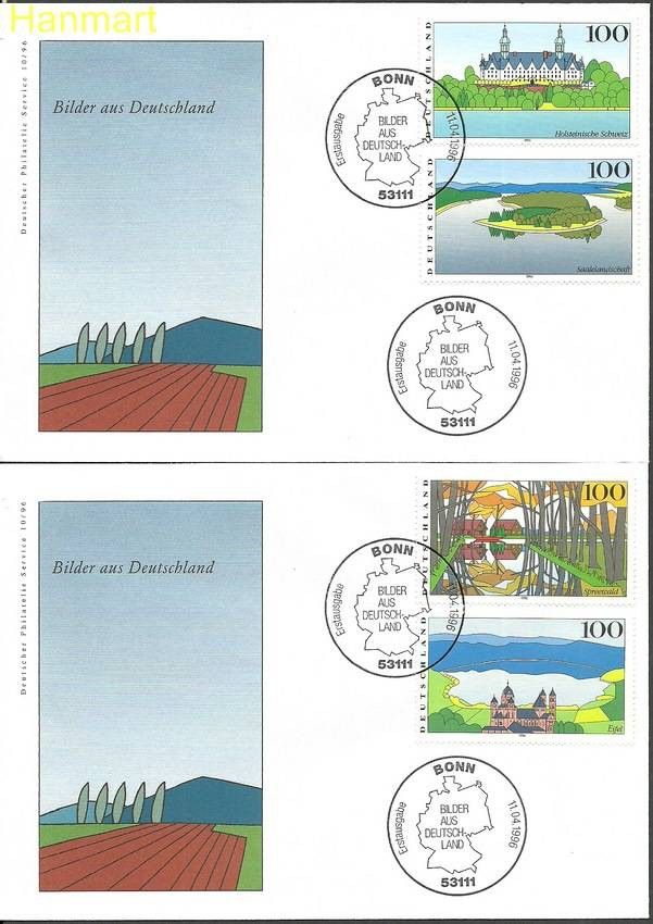Znaczek Niemcy 1996 Mi 1849-1852 FDC