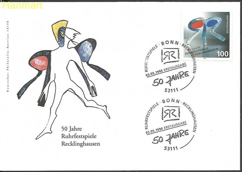 Znaczek Niemcy 1996 Mi 1859 FDC