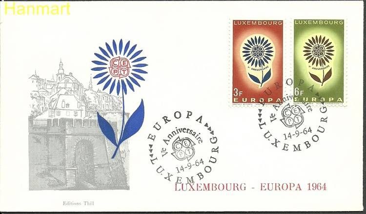 Znaczek Luksemburg 1964 Mi 697-698 FDC