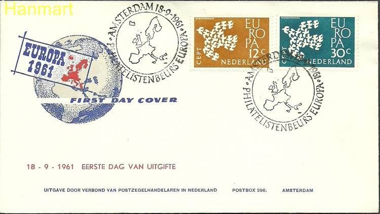 Znaczek Holandia 1961 Mi 765-766a FDC