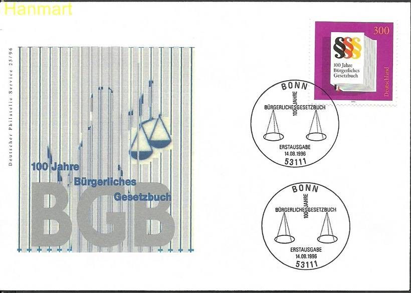 Znaczek Niemcy 1996 Mi 1874 FDC