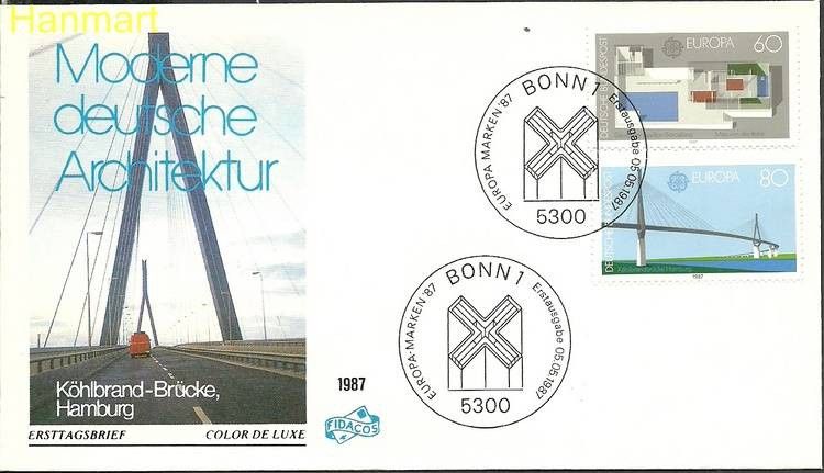 Znaczek Niemcy 1987 Mi 1321-1322 FDC