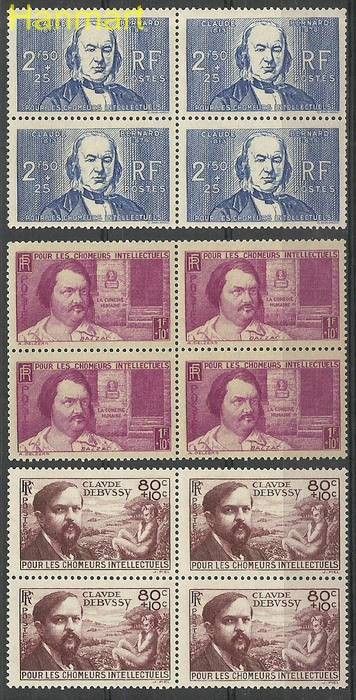 Znaczek Francja 1940 Mi 475-477 Czyste **