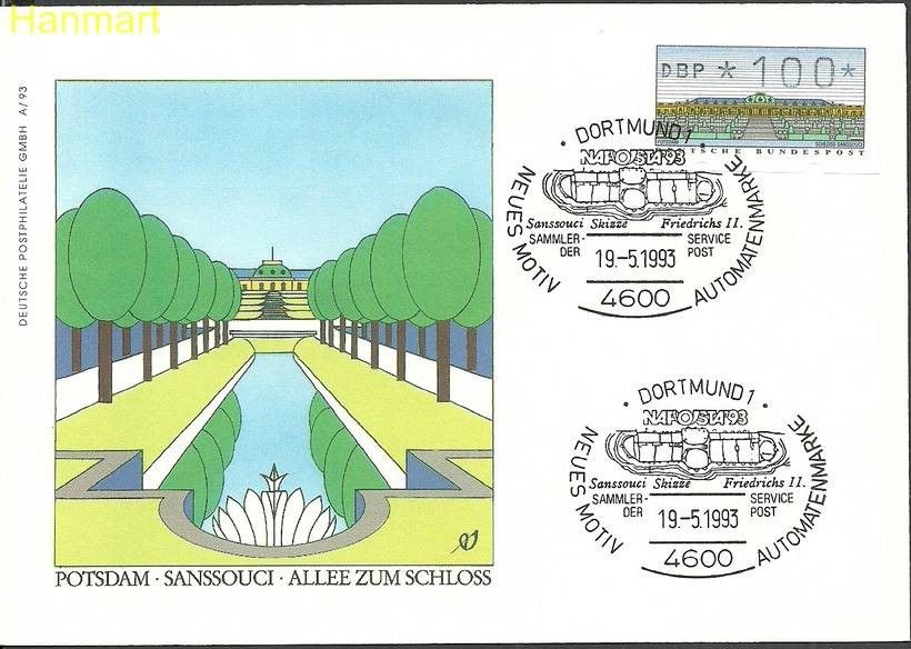 Znaczek Niemcy 1993 Mi aut2typ1.1 FDC
