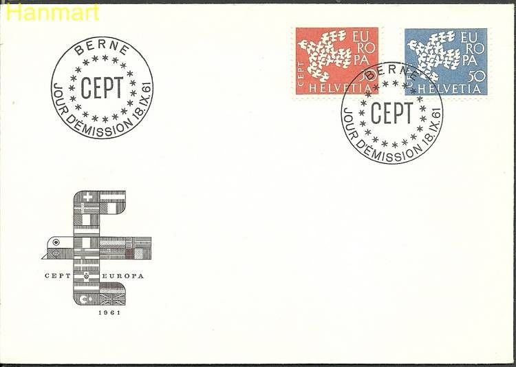 Znaczek Szwajcaria 1961 Mi 736-737 FDC