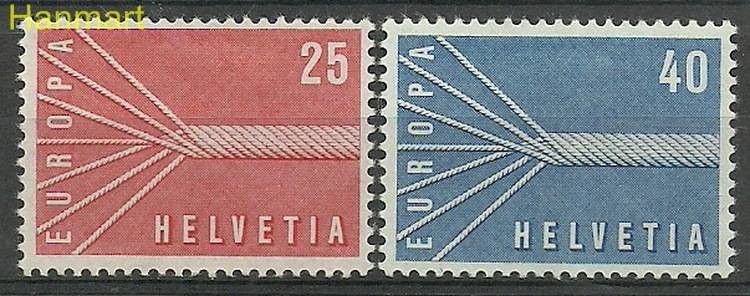 Znaczek Szwajcaria 1957 Mi 646-647 Z podlepką *