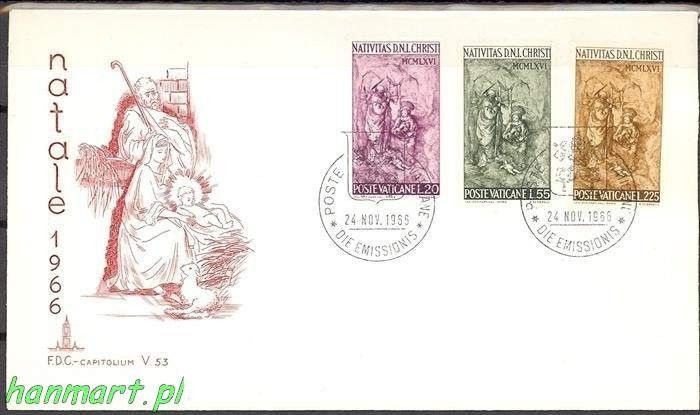 Znaczek Watykan 1966 FDC