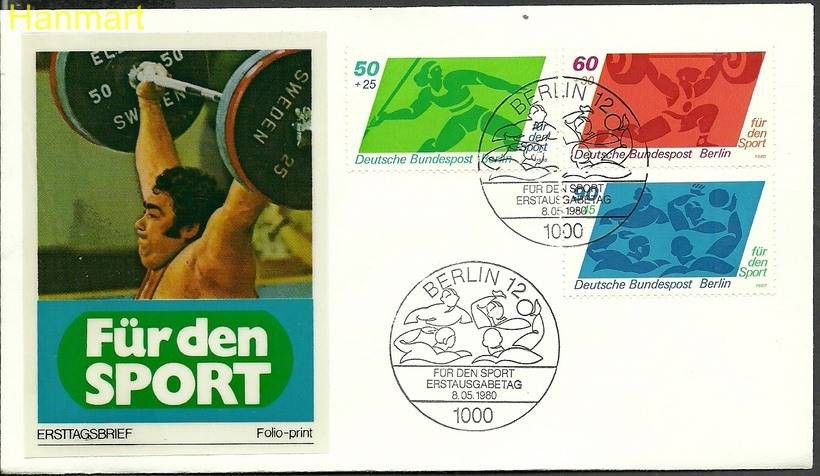 Znaczek Berlin Niemcy 1980 Mi 621-623a FDC