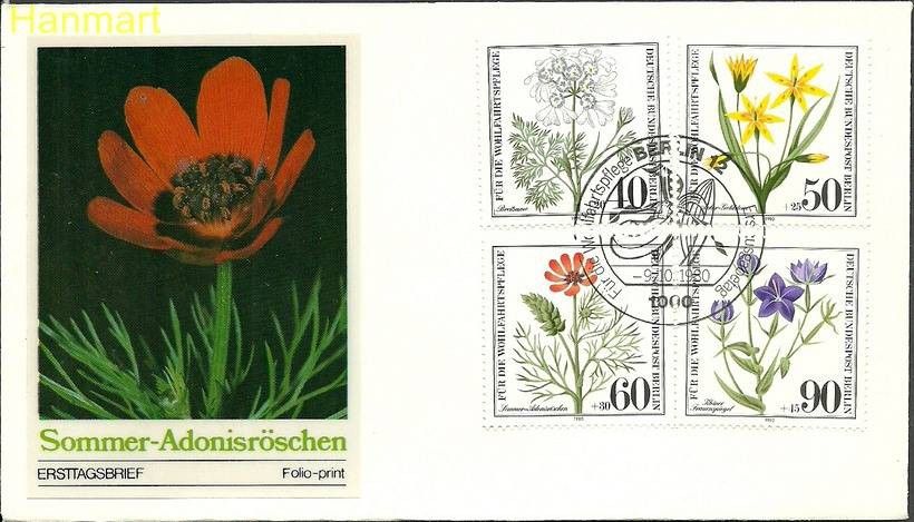Znaczek Berlin Niemcy 1980 Mi 629-632b FDC