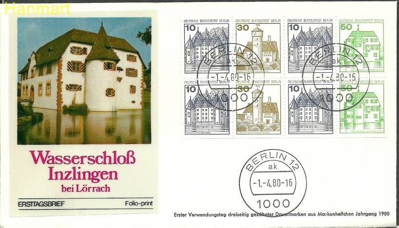 Znaczek Berlin Niemcy 1980 Mi h-blatt19a FDC