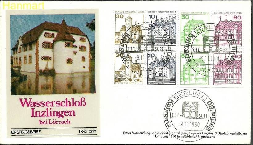 Znaczek Berlin Niemcy 1980 Mi h-blatt20b FDC