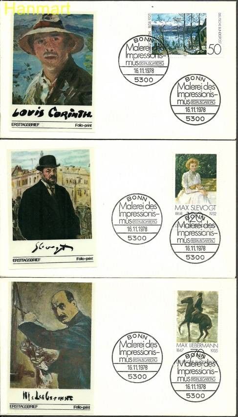 Znaczek Niemcy 1978 Mi 986-988 FDC