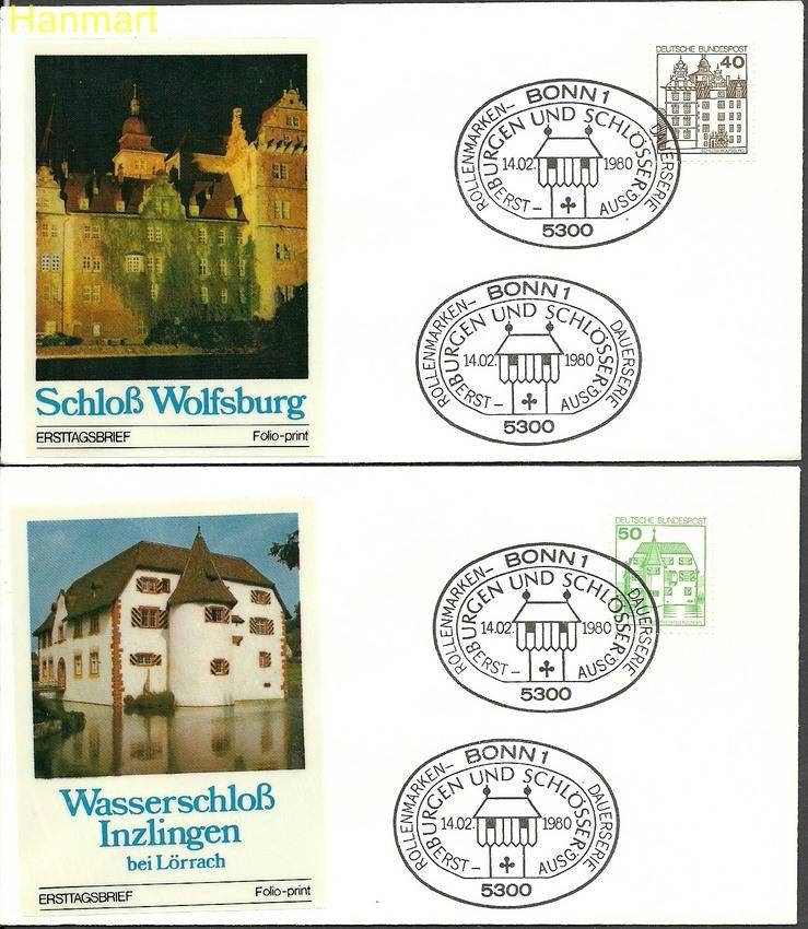 Znaczek Niemcy 1980 Mi 1037-1038AIa FDC